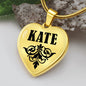 Kate v01 - 18k Gold Finished Heart Pendant Luxury Necklace