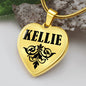 Kellie v01 - 18k Gold Finished Heart Pendant Luxury Necklace