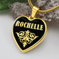 Rochelle v02 - 18k Gold Finished Heart Pendant Luxury Necklace