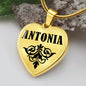 Antonia v01 - 18k Gold Finished Heart Pendant Luxury Necklace