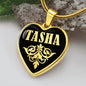 Tasha v02 - 18k Gold Finished Heart Pendant Luxury Necklace