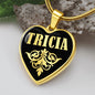 Tricia v02 - 18k Gold Finished Heart Pendant Luxury Necklace