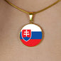 Slovak Flag - 18k Gold Finished Luxury Necklace