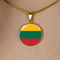 Lithuanian Flag - 18k Gold Finished Luxury Necklace