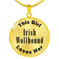 Irish Wolfhound - 18k Gold Finished Luxury Necklace