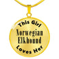Norwegian Elkhound - 18k Gold Finished Luxury Necklace