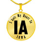Heart In Iowa v01 - 18k Gold Finished Luxury Necklace