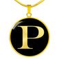 Initial P v2a - 18k Gold Finished Luxury Necklace