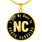 Heart In North Carolina v02 - 18k Gold Finished Luxury Necklace
