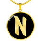 Initial N v2b - 18k Gold Finished Luxury Necklace