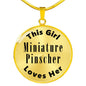 Miniature Pinscher - 18k Gold Finished Luxury Necklace