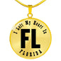 Heart In Florida v01 - 18k Gold Finished Luxury Necklace
