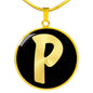 Initial P v2b - 18k Gold Finished Luxury Necklace