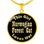 Norwegian Forest Cat - 18k Gold Finished Luxury Necklace