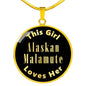 Alaskan Malamute v2 - 18k Gold Finished Luxury Necklace