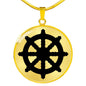 Dharma Wheel - 18k Gold Finished Luxury Necklace