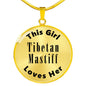 Tibetan Mastiff - 18k Gold Finished Luxury Necklace