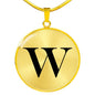 Initial W v1a - 18k Gold Finished Luxury Necklace