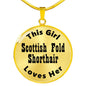 Scottish Fold Shorthair v2 - 18k Gold Finished Luxury Necklace