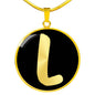 Initial L v2b - 18k Gold Finished Luxury Necklace