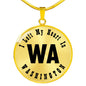 Heart In Washington v01 - 18k Gold Finished Luxury Necklace