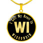 Heart In Wisconsin v02 - 18k Gold Finished Luxury Necklace