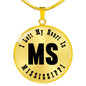 Heart In Mississippi v01 - 18k Gold Finished Luxury Necklace