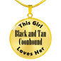 Black and Tan Coonhound - 18k Gold Finished Luxury Necklace