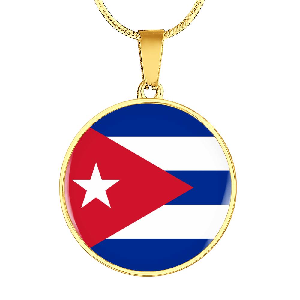 Cuban Flag - 18k Gold Finished Luxury Necklace