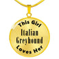 Italian Greyhound - 18k Gold Finished Luxury Necklace