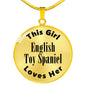English Toy Spaniel - 18k Gold Finished Luxury Necklace