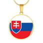 Slovak Flag - 18k Gold Finished Luxury Necklace