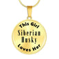 Siberian Husky - 18k Gold Finished Luxury Necklace