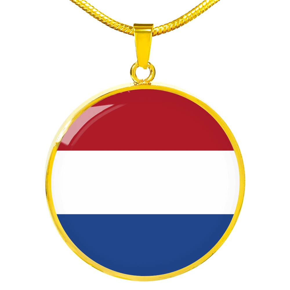 Dutch Flag - 18k Gold Finished Luxury Necklace