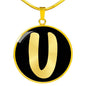 Initial U v2b - 18k Gold Finished Luxury Necklace