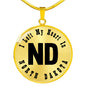 Heart In North Dakota v01 - 18k Gold Finished Luxury Necklace
