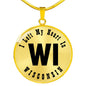 Heart In Wisconsin v01 - 18k Gold Finished Luxury Necklace