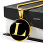 Initial L v2a - 18k Gold Finished Luxury Necklace