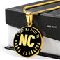 Heart In North Carolina v02 - 18k Gold Finished Luxury Necklace