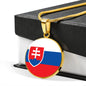 Slovak Flag - 18k Gold Finished Luxury Necklace