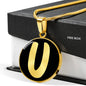 Initial U v2b - 18k Gold Finished Luxury Necklace