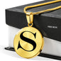 Initial S v1a - 18k Gold Finished Luxury Necklace