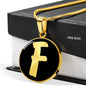 Initial F v2b - 18k Gold Finished Luxury Necklace