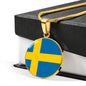 Swedish Flag - 18k Gold Finished Luxury Necklace