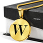 Initial W v1a - 18k Gold Finished Luxury Necklace