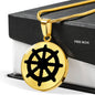 Dharma Wheel - 18k Gold Finished Luxury Necklace