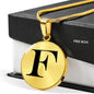 Initial F v1a - 18k Gold Finished Luxury Necklace