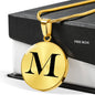 Initial M v1a - 18k Gold Finished Luxury Necklace