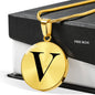 Initial V v1a - 18k Gold Finished Luxury Necklace