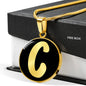Initial C v2b - 18k Gold Finished Luxury Necklace